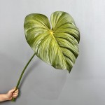大型手感龟背叶龟背竹蔓绿绒仿真叶子绿植造景美拉德色系家居装饰