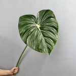 大型手感龟背叶龟背竹蔓绿绒仿真叶子绿植造景美拉德色系家居装饰