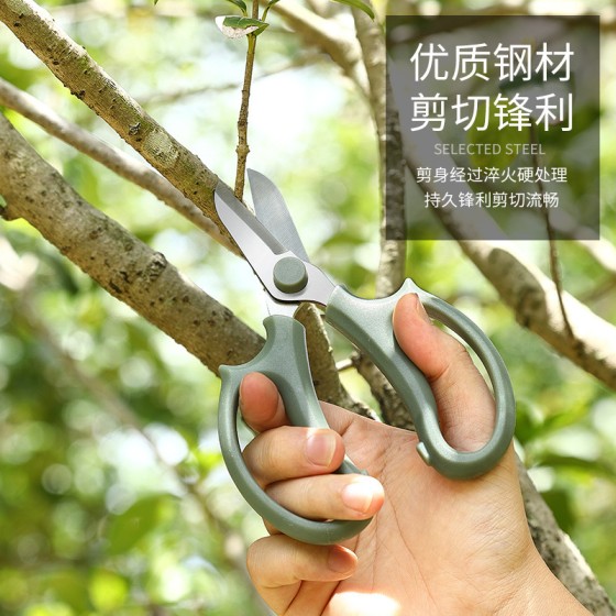 跨境热销不锈钢园林园艺剪刀强力园林修花剪花卉专用剪刀鲜花剪