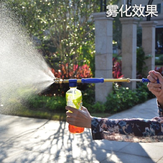 双头铜杆往复式消毒喷壶气压手动推拉喷雾枪饮料瓶通用喷枪浇花