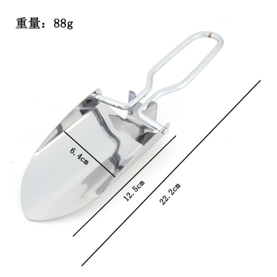 亚马逊不锈钢铁锹 园艺铲 冰铲 花园园林工具 折叠园林铲家用种菜