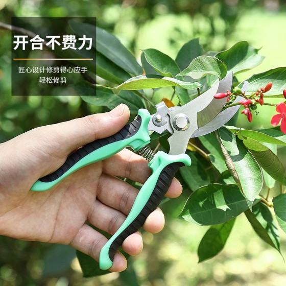 不锈钢修枝剪园艺剪刀套装摘果树枝专用多用途园林工具家用三件套