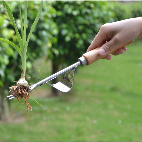 园艺拔草工具不锈钢起根器除草器松土器拔草铲挖草器挖根器起苗器