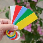 彩色悬挂式植物记号卡分类色卡环套标签塑料加厚挡水标记牌花卉