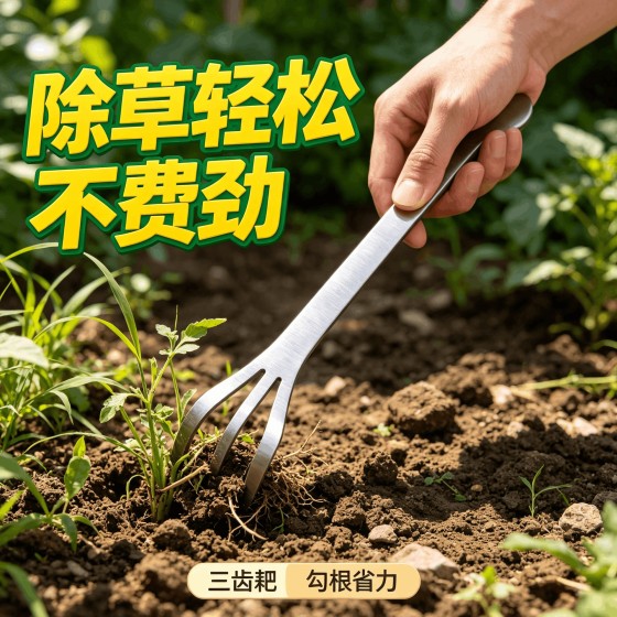 不锈钢家用耙子松土耙园艺工具压土耙耙土除草耙盆景工具翻地耙子