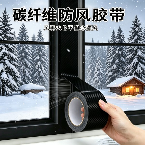 防风胶带窗户密封条门窗缝隙防漏风保暖神器防寒雨碳纤维无痕胶条