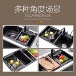 不锈钢水沥水篮可调节沥水碗架多功能果蔬碗碟洗菜篮厨房洗菜盆