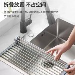 不锈钢水槽沥水架沥水卷帘可折叠碗盘筷架厨房沥水篮洗碗池杯架子