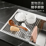 不锈钢水槽沥水架厨房可折叠水帘碗架果蔬水槽收纳沥水置物架