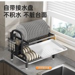 厨房置物架碗碟收纳双层家用餐具放碗盘碗筷收纳沥水架台面整理