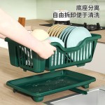 家用厨房沥水碗盘架 水槽置物架餐具台面大号加厚碗筷滤水收纳盒