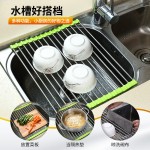 家用可折叠晾干碗盘滴水架简约洗碗池碗筷控干架加厚不锈钢沥水架