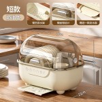 厨房碗柜奶油风防尘碗碟收纳架学生宿舍租房放餐具盘碗筷沥水碗架
