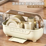 厨房碗柜奶油风防尘碗碟收纳架学生宿舍租房放餐具盘碗筷沥水碗架