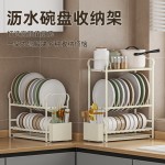 厨房碗盘沥水架台面收纳架橱柜内碗碟架家用餐具置物架碗架沥水蓝