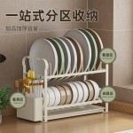 厨房碗盘沥水架台面收纳架橱柜内碗碟架家用餐具置物架碗架沥水蓝
