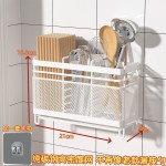 筷子收纳盒厨房置物架免安装一体壁挂式家用筷筒筷笼餐具勺沥水架