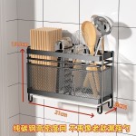 筷子收纳盒厨房置物架免安装一体壁挂式家用筷筒筷笼餐具勺沥水架