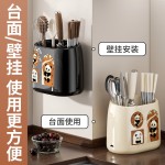 家用筷子收纳盒壁挂式厨房置物架免打孔刀叉勺架筷子筒沥水筷勺篓