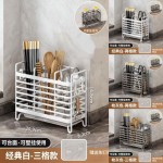 家用筷笼厨房沥水收纳架台面壁挂式多功能餐具置物架带接水盘批发
