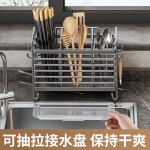 家用筷笼厨房沥水收纳架台面壁挂式多功能餐具置物架带接水盘批发