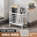 家用筷笼厨房沥水收纳架台面壁挂式多功能餐具置物架带接水盘批发
