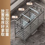 家用筷笼厨房沥水收纳架台面壁挂式多功能餐具置物架带接水盘批发