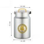不锈钢米桶20斤防潮防虫带盖手提式密封米罐厨房米缸透视面粉家用