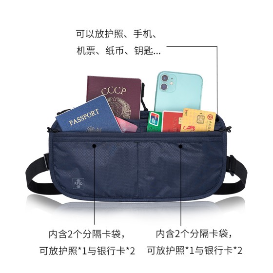 跨境防盗刷挂脖证件护照腰包散步运动户外多功能收纳手机腰包批发