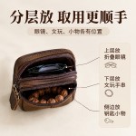 复古头层牛皮腰包男士穿皮带真皮腰挂包跨境皮包多功能收纳包小包