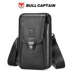 牛船长(BULLCAPTAIN)男士真皮单肩斜挎包5.5寸6寸穿皮带手机腰包