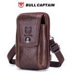 牛船长(BULLCAPTAIN)男士真皮单肩斜挎包5.5寸6寸穿皮带手机腰包