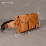 跨境货源男士真皮腰包多功能牛皮斜挎胸包单肩斜挎手机包运动包