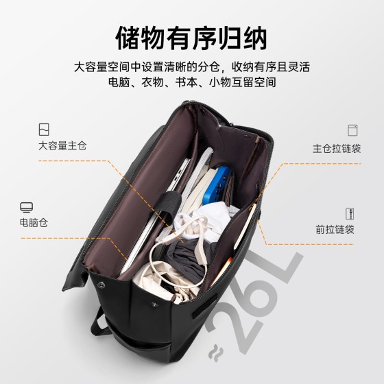 OSOCE英国休闲双肩包大容量背包 男士商务出差多功能电脑包便携式