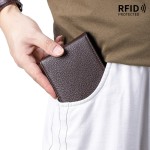头层牛皮超薄商务男士短款钱包RFID跨境热销款钱夹多卡位证件包