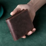 男款真皮钱包2022新款复古疯马皮钱夹高档品牌男士皮夹商务时尚软