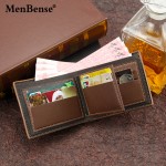 MenBense新款烫金印花男士钱包短款 合页磨砂多卡位大容量男钱夹