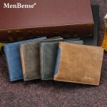MenBense新款男士钱包短款 时尚休闲拼接多卡位三折包男士钱夹