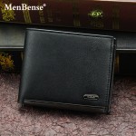 MenBense男士钱包短款 商务休闲横款零钱袋多功能三折包男士钱夹