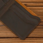 男士真皮短款钱包简约疯马皮休闲卡夹复古头层牛皮卡包Wallet