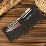 男士真皮短款钱包简约疯马皮休闲卡夹复古头层牛皮卡包Wallet