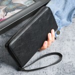 正品男士长款钱包拉链手机包软薄多功能商务多卡位零钱包复古皮夹