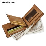 MenBense跨境新款男士短款钱包 磨砂皮时尚休闲pu钱夹