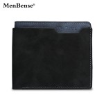 MenBense跨境新款男士短款钱包 磨砂皮时尚休闲pu钱夹