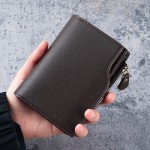 新款外贸男士短款钱包多功能拉链包多卡位大容量商务男士钱夹零钱