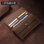 跨境货源疯马皮男士短款钱包复古真皮多功能长钱夹卡包工厂热销