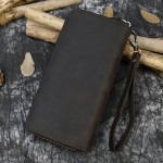 男士疯马皮长款钱包真皮双拉链钱包多卡位牛皮手拿包大容量手机包