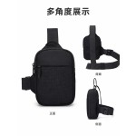 休闲男士小包轻便手机包小众个性胸包日系简约单肩小挎包黑色胸包