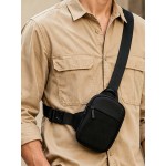 休闲男士小包轻便手机包小众个性胸包日系简约单肩小挎包黑色胸包
