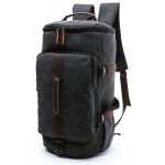 男士双肩包大容量休闲帆布包手提斜挎包户外登山旅行背包backpack
